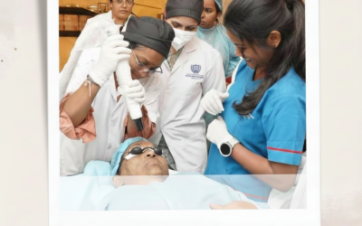 Clinical cosmetology students practicing aesthetic procedures at IIMAC Pune
