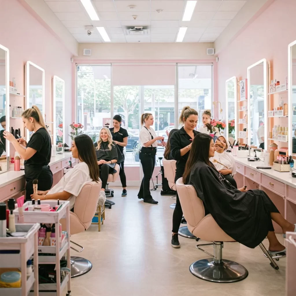 Students learning cosmetology and skincare treatments in Pune institute