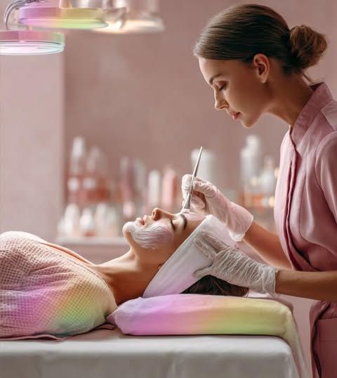 Professional cosmetologist working in aesthetic skincare clinic in India