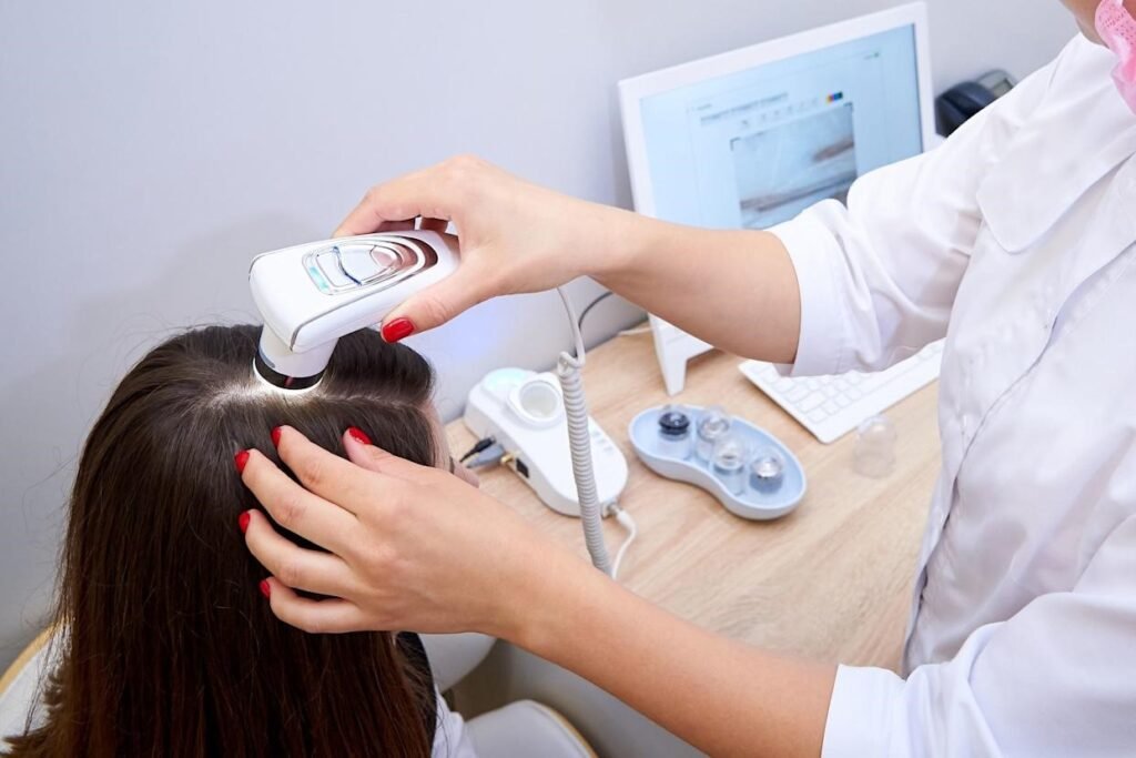 Medical trichology training at Amaraa IIMAC Pune with advanced hair and scalp treatment procedures.